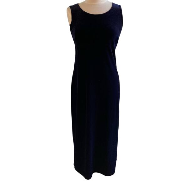 Amanda Smith Vintage Blue Crushed Velvet Sheath Dress 90s - Picture 1 of 5